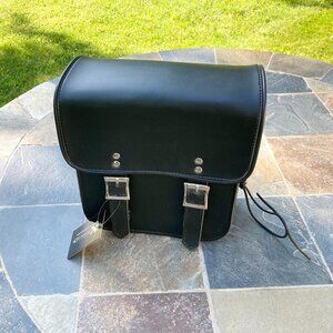 Xelement New With Tags Black Leather Motorcycle Sissy Bar Bag NWT